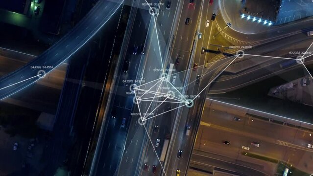 AI technology. Artificial intelligence tracks transport. Innovation concept.