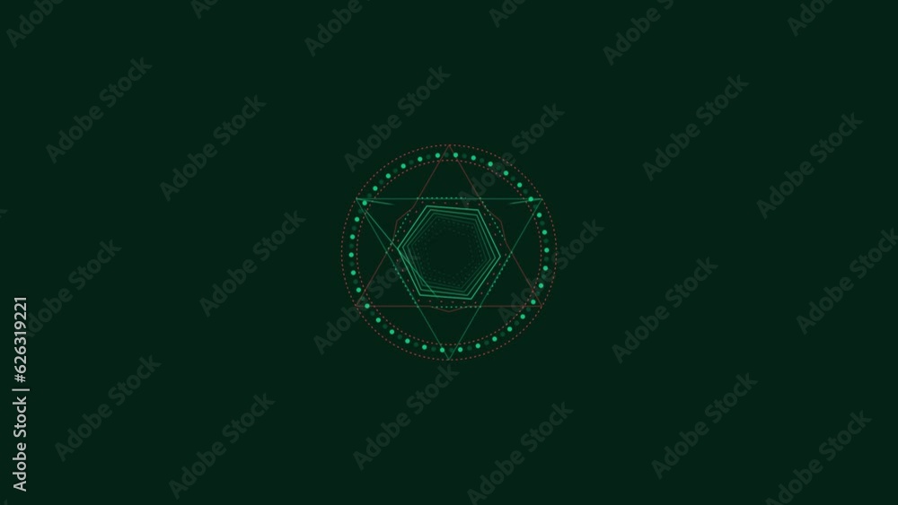 Poster animated hud in alien style with flashing dots.