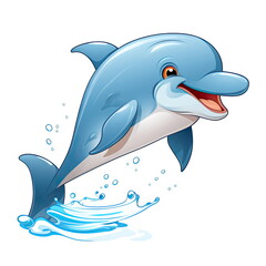 Cartoon character of dolphin