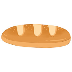 Single french loaf of bread 