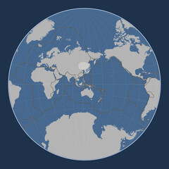 Amur tectonic plate. Contour. Lagrange. Boundaries