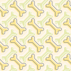 doodle line bones and colorful bones seamless pattern on orange background. vector abstract illustration.