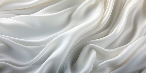 Beautiful smooth elegant wavy white luxury cloth fabric texture, Generative AI