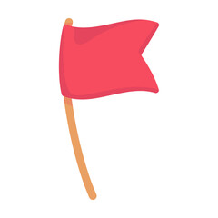 Red flag icon. Symbolic flags for defining tent sites for trekkers