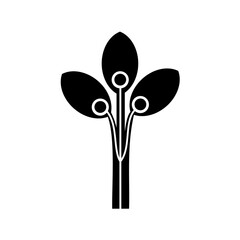 technology.vector themed leaf logo