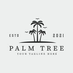 palm tree vintage logo vector symbol illustration graphic design