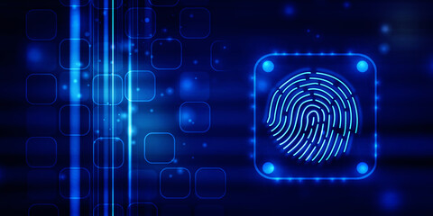 Fingerprint Scanning Technology Concept 2d Illustration
