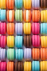 Delicious colorful macarons pattern illustration made with Generative AI 