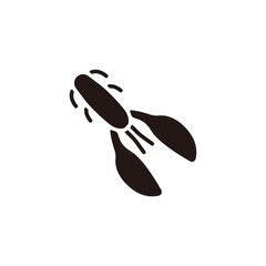 Soft plastic craw icon.Flat silhouette version.