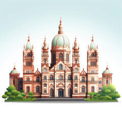 Fototapeta premium A grand architectural masterpiece with stunning domes