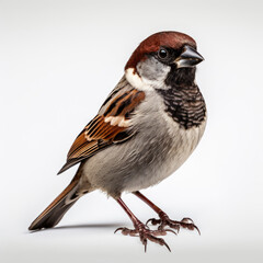 A small bird with a brown head and legs