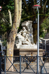 The famous naked female statue at the Ain El Fouara fountain in Setif City, Algeria.