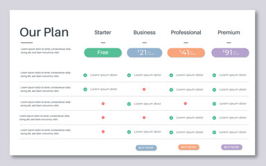 Price table concept in realistic neuromorphism vector design.