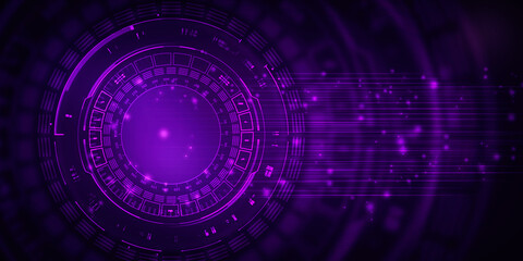 2d illustration Abstract futuristic electronic circuit technology background