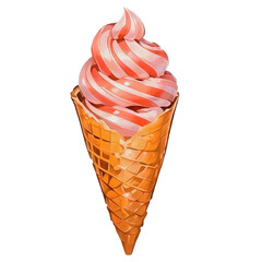 Strawberry ice cream cone 