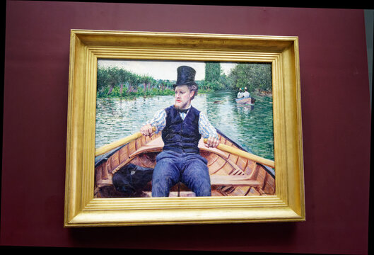 A Boating Party , oil on canvas , by Gustave Caillebotte