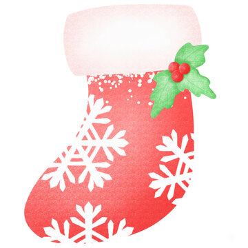 christmas sock isolated on transparent background 