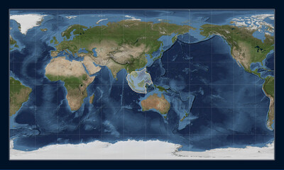 Sunda tectonic plate. Satellite. Patterson Cylindrical.