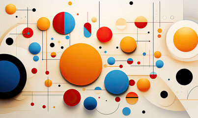 Various flat geometric shapes on a white background. Selective soft focus.