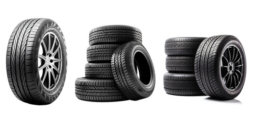 New car tires. Auto parts. isolated on transparent background