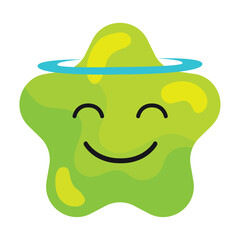 Isolated happy cute star shape emoji Vector