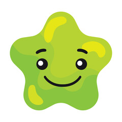 Isolated happy cute star shape emoji Vector