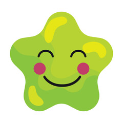 Isolated happy cute star shape emoji Vector