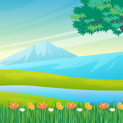 Fototapeta na wymiar Spring landscape background