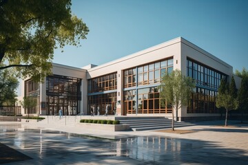 Exterior View of School Building . Ai