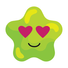Isolated happy cute star shape emoji Vector