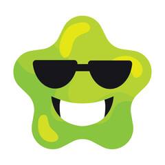 Isolated cute happy star shape with sunglasses Vector