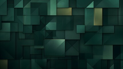 Abstract and Geometrical Texture in Dark Green Colors. Futuristic Background