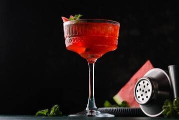 Fresh watermelon cocktail or mocktail