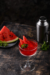 Fresh watermelon cocktail or mocktail