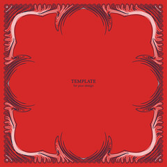 Abstract square frame with dynamic curved lines. Colors Frame with sharp wavy lines. Template for your design.