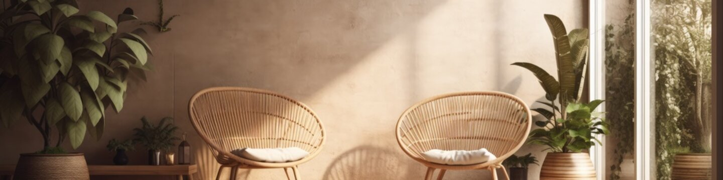 home interior design template mock up house with wooden patio terrace with natural daylight and outdoor furniture desin background,ai generate