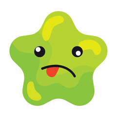 Isolated worried cute star shape emoji Vector