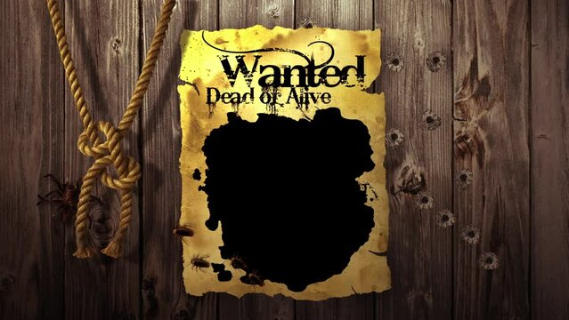 Western Wanted Poster with transparent (alpha) background