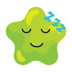 Isolated asleep cute star shape emoji Vector