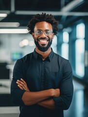 Confident handsome and successful man smiling and looking determined. 