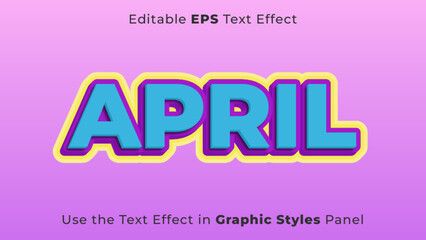 Editable EPS Text Effect of April for Title and Poster