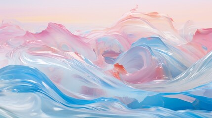 Soft Colored Abstract Waves Painting