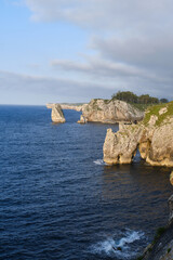 rock formations in the cliffs of hell (acantilados del infierno ). Asturias, Spain.