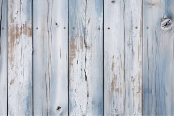 Realistic white washed wood, painted with blue acrylic, light wood texture. AI Generative.