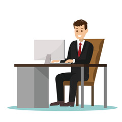 businessman in office vector art illustration design