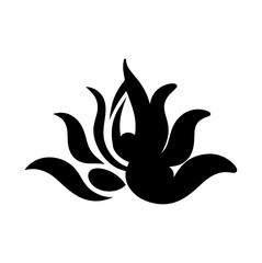 Obraz premium Lotus icon. lotos flower calm and harmony pictogram vector 