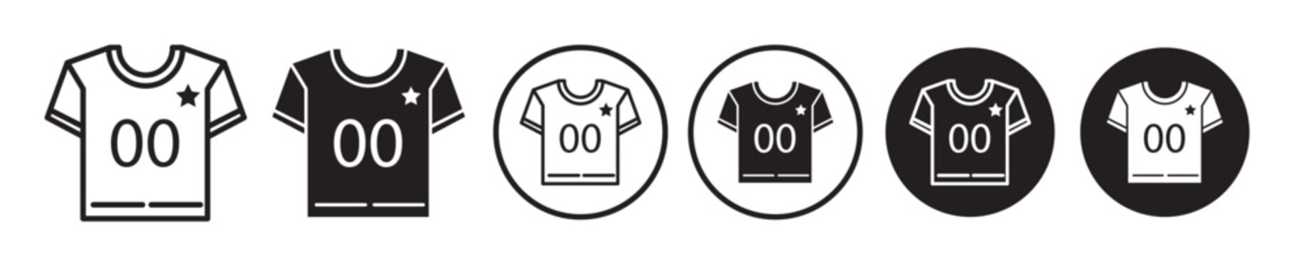 Sport Jersey icon set. soccer, football, or basketball team jersey vector symbol in filled and line style.