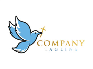 Pigeon and Cross Logo design concept