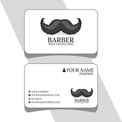 Barber Shop business card and logo barber black and white men salon business card  