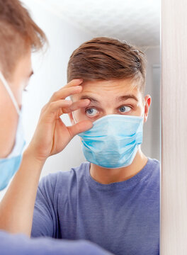 Young Man in Flu Mask